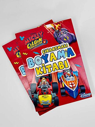 Çıkartmalı Boyama Kitabı Mickey ve Çılgın Yarışçılar Disney 