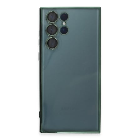Samsung Galaxy S22 Ultra Kılıf Razer Lensli Silikon - Yeşil