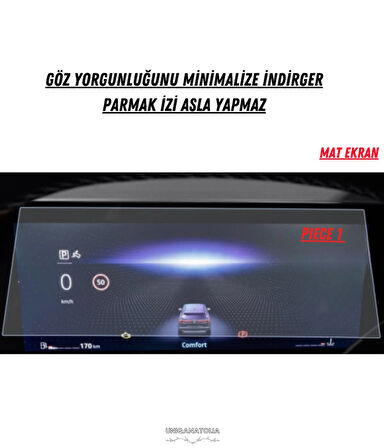 Renault Austral 2025 Hayalet Gösterge ve Multimedya Uyumlu Set Mat Ekran Koruyucu