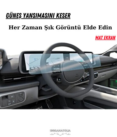 Hyundai Ioniq 6 2023-2024 Uyumlu Dijital Gösterge ve Bilgi Ekran Uyumlu Mat Ekran Koruyucu