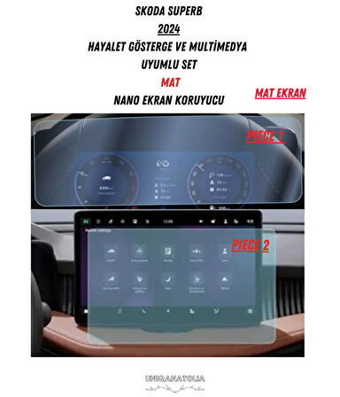 Skoda Superb 2024 Hayalet Ekran ve Multimedya Uyumlu Set Mat Ekran Koruyucu