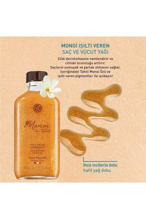 Işıltı Etkili Nemlendirici ve Besleyici Monoi de Tahiti Vegan Saç ve Vücut Yağı 100 ml