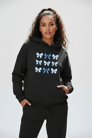 Unisex Yumuşak Dokulu 3 İplik Zarif Kurdele Tasarım Baskılı Oversize Sweatshirt