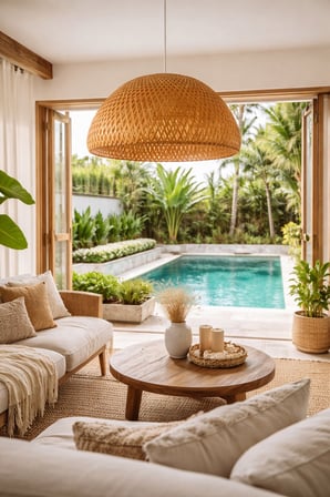 Bohem Bambu Boja Pendant Sarkıt Avize Lamba 35 Cm - Iskandinav, Modern, Bohem, Rattan Aydınlatma