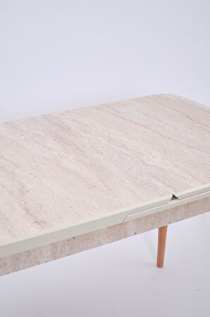 Göksu Traverten Boyalı Mdf Mutfak Masa Takımı 80x130