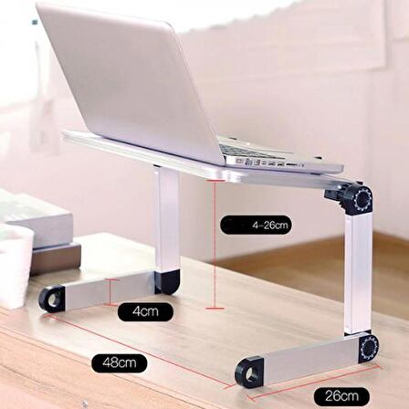 Coofbe Alüminyum Yükseklik Ayarlı Katlanabilir Laptop Standı Laptop Sehpası Kaymaz Taban Bilgisayar Sehpası