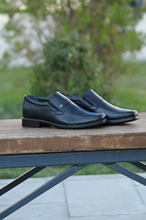 Erkek Mevsimlik Kundura Hakiki Deri  Kauççuk Taban Bağcıksız