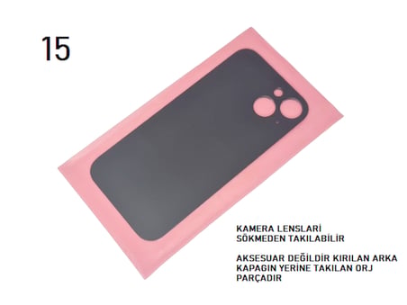 iPhone 15 Arka Pil Batarya Kapağı (CAM) YEŞİL
