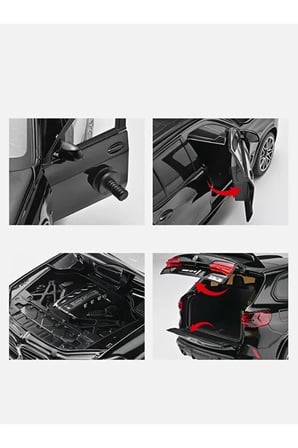 BMW X5 M Competition Diecast Model Araba 1:24 Ölçek Sesli Işıklı BMW Model Araba Jip