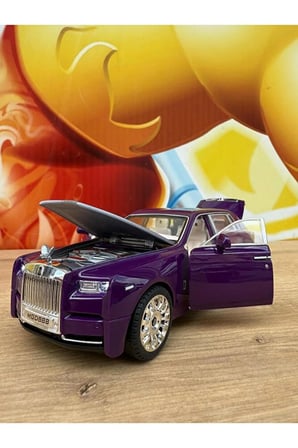 Rolls Royce Phantom Model Araba PLASTİK Sesli Işıklı Açılan Kapılar Rolls Royce Araba Mor