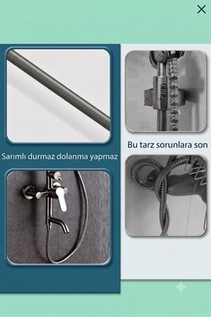 Silikon Patlamaz Yırtılmaz Ezilmez Nano Duş Hortumu 150 cm Banyo Duş Hortumu