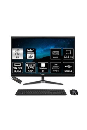 Veriton Ultra 5 125U 96GB 4TB SSD 23.8" FHD W11P All in One Bilgisayar & PER4 USB