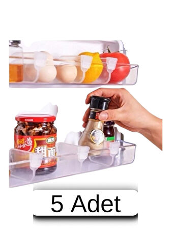 5’li Şeffaf Buzdolabı Raf Ayıracı Seti – Düzenleyici Bölme Organizer