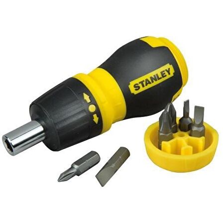 Stanley ST066358 Topaç Tornavida Seti, 6 Parça Cırcırlı, PH1 PH2 PZ1 PZ2 4.5mmdüz 6mmdüz