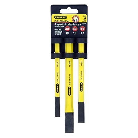 Stanley ST418298 Yassı Keski Seti, 10,12,16mm 3 Parça