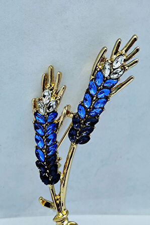 Mavi Lavanta Işıltılı Broş