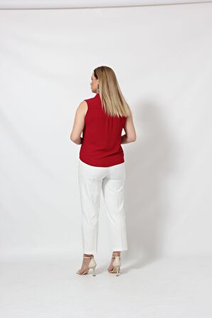 3253 Kolsuz Bağlamalı Gömlek Bordo