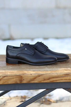 Erkek Mevsimlik  Klasik Kundura Hakiki Deri  Kauççuk Taban Bağlı