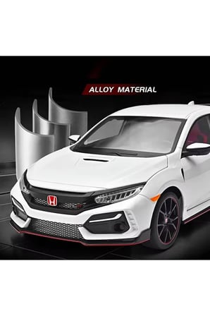 1:18 Ölçek 2020 Honda Civic Type-R Diecast Model Araba Modifiyeli Honda Cıvıc Diecast Model Araba Sesli Işıklı