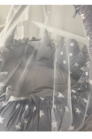 Babynest Yıldızlı Açılır-kapanır Oyun Minderi Cibinlik Nest Anne Yanı Bebek Yatağı