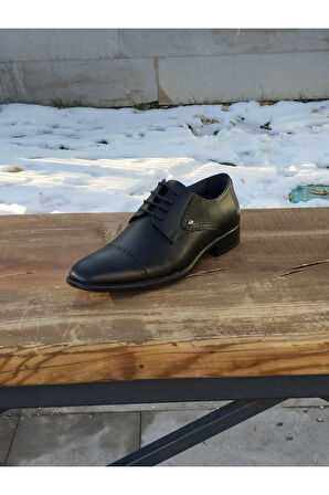 Erkek Mevsimlik Klasik Kundura Hakiki Deri  Kauççuk Taban Bağlı