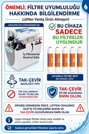 Uyumlu Waterfil Su Arıtma Filtre Tam Takım Filtre Seti