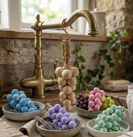 Mis Kokulu Opak Üzüm Salkımı Sabunu Seti 5’li - Ferahlatıcı Yaz Banyo Dekoru