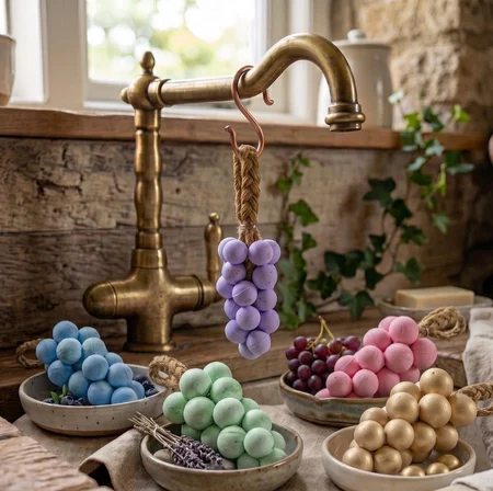 Mis Kokulu Opak Üzüm Salkımı Sabunu Seti 5’li - Ferahlatıcı Yaz Banyo Dekoru