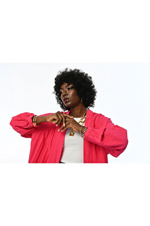 KADIN DÜZ RENK OVERSİZE KESİM KİMONO