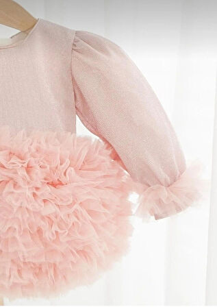 KIZ ÇOCUK TÜTÜ DETAYLI ÖZEL GÜN ELBİSESİ DOĞUMGÜNÜ - DÜĞÜN 