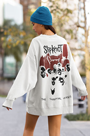 Slipknot Baskılı Unisex Oversize Rock Metal Müzik Grubu Sweatshirt