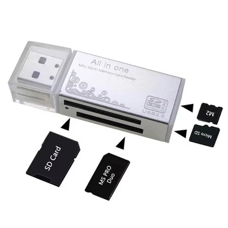 6070 USB Çoklu Kart Okuyucu SD Micro MMC MS MicroSd Sdhc Hafıza Kartı Adaptörü