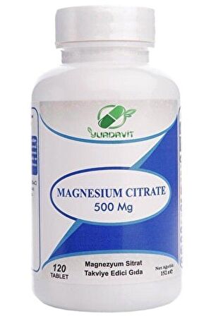 Yurdavit Magnezyum Sitrat 500 Mg 120 Tablet Magnesium Citrate