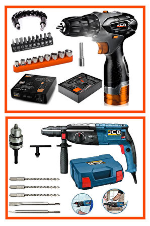 ProJcb Plus American JBH 4200 Kırıcı Delici + JSR 1800 Li Akülü Vidalama Matkap + 30 Pcs Uzman Set