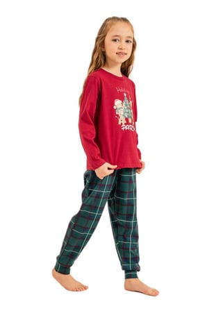 Arnetta Kız Çocuk Bordo Uzun Kol Pijama Takımı 3732-3 