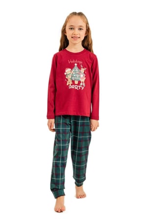Arnetta Kız Çocuk Bordo Uzun Kol Pijama Takımı 3732-3 