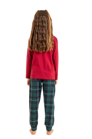Arnetta Kız Çocuk Bordo Uzun Kol Pijama Takımı 3732-3 