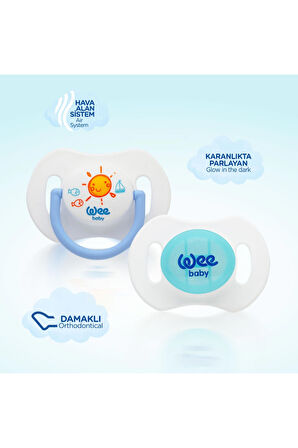 Wee Baby 2'li Gece Gündüz Emzik No:2  Mavi 153