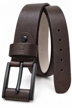 Erkek Koyu Kahverengi 4 Cm Metal Tokalı Kot Ve Kumaş Pantolon Kemeri