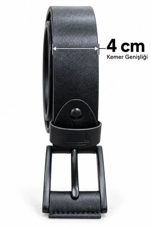 Erkek Siyah 4 Cm Metal Tokalı Kot Ve Kumaş Pantolon Kemeri