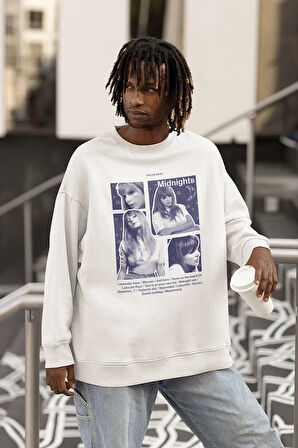 Taylor Swift Midnights Baskılı Unisex Oversize Şarkıcı Sweatshirt