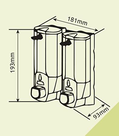 Omnipazar Xinda ZYQ138SG Sıvı Sabun ve Şampuan Dispenseri 2'li Silver 2x380 ml