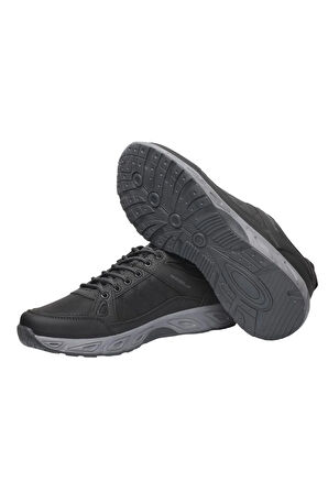 Erkek Kışlık Rahat Comfort Spor Ayakkkabı SİYAH - FÜME