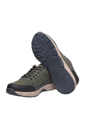 Erkek Kışlık Rahat Comfort Spor Ayakkkabı HAKİ - VİZON