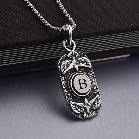 Eagles Harfli Uçan Kartal Erkek Çelik Kolye Takı Kişiye Özel Hediyelik Aksesuar