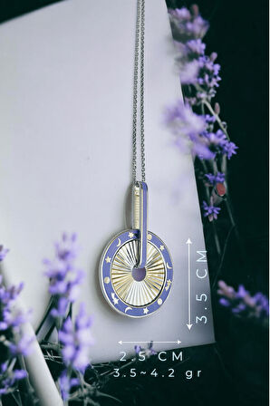 Mor Gökyüzü İkonları Gümüş Kolye Ucu Charm | 925 Ayar Gümüş