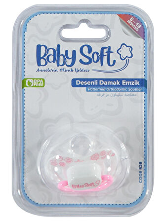 Baby Soft Damaklı Silikon Emzik 6-18 Ay Pembe