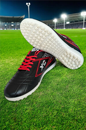 Erkek Halı Saha Futbol Ayakkabısı SİYAH - KIRMIZI