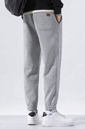 Genıus Store Erkek Eşofman İçi Polarlı Bağcıklı Bel Jogger Spor Eşofman Altı SPOR-ESF001