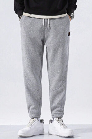 Genıus Store Erkek Eşofman İçi Polarlı Bağcıklı Bel Jogger Spor Eşofman Altı SPOR-ESF001